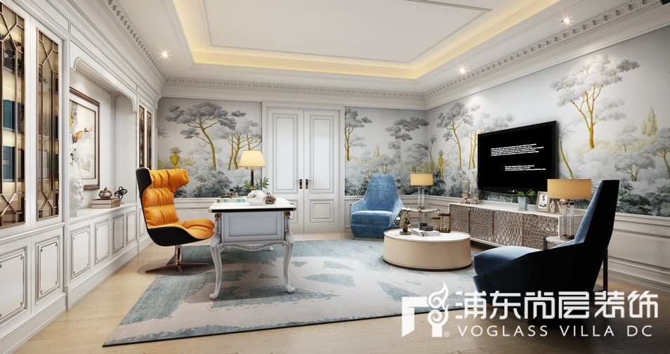 东郊罗兰法式风格别墅书房装修效果图
