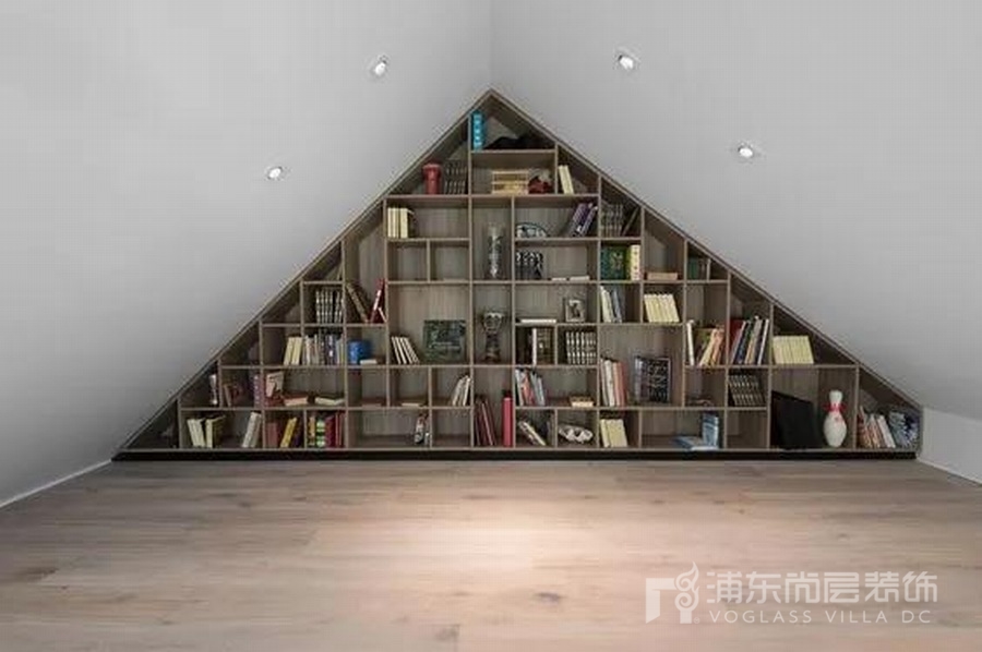 别墅阁楼墙面收纳装修设计效果图